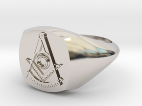 Masonic Past Master Ring W/ Diamond in Platinum