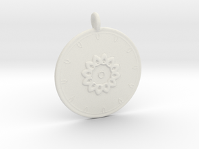 Mandala Pendant  in White Natural Versatile Plastic