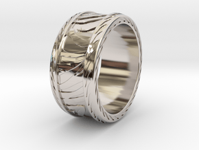 PRIMAL RING SIZE 10 in Rhodium Plated Brass
