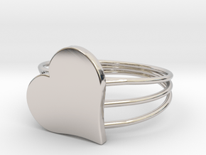 Size 6 Heart For ALL in Rhodium Plated Brass