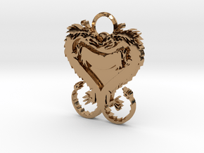 Dragonheart Keychain in Polished Brass