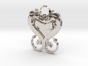 Dragonheart Keychain in Rhodium Plated Brass