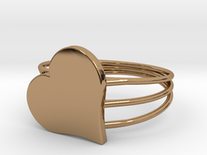 Size 6 Heart For ALL in Polished Brass