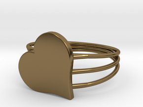 Size 6 Heart For ALL in Polished Bronze