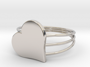 Size 7 Heart For ALL in Rhodium Plated Brass