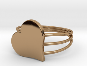Size 8 Heart For ALL in Polished Brass