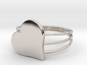 Size 9 Heart For ALL in Rhodium Plated Brass