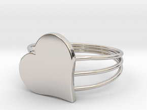 Size 10 Heart For ALL in Rhodium Plated Brass
