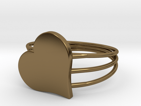 Size 11 Heart For ALL in Polished Bronze