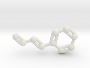 Cinnamaldehyde (Cinnamon) Molecule Keychain in White Natural Versatile Plastic