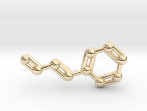 Cinnamaldehyde (Cinnamon) Molecule Keychain in 14k Gold Plated Brass