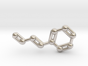 Cinnamaldehyde (Cinnamon) Molecule Keychain in Platinum