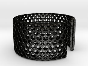 Geotombik Bracelet / Cuff in Matte Black Steel