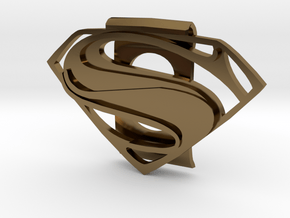 Superman Money Clip in Polished Bronze