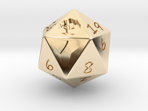 D20 Forest in 14k Gold Plated Brass: Medium