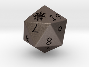D20 Plains in Polished Bronzed Silver Steel: Medium