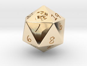 D20 Mountain in 14k Gold Plated Brass: Medium