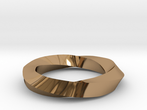 RingSwirl270 in Polished Brass