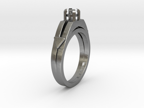 Ø16.51 Mm Diamond Ring Ø3.7 Mm Round Fit in Natural Silver