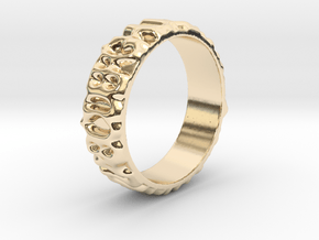 Blurred ABC Ring Size 9.75 in 14k Gold Plated Brass