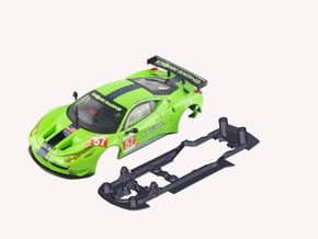 S08-ST3 Chassis for Carrera Ferrari 458 GT2 SSD/LM in Black Natural Versatile Plastic