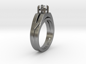 Ø16.51 Mm Diamond Ring Ø4.4 Mm Round Fit in Natural Silver