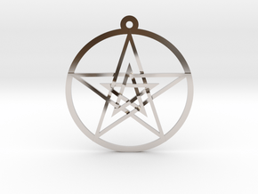 Woven Pentacles in Rhodium Plated Brass