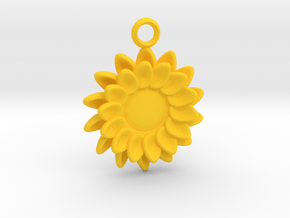 Floral Petal Keychain - Custom Initials  in Yellow Processed Versatile Plastic