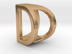 Two way letter pendant - DD D in Polished Bronze
