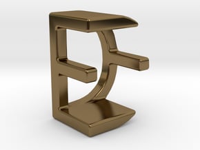 Two way letter pendant - DE ED in Polished Bronze
