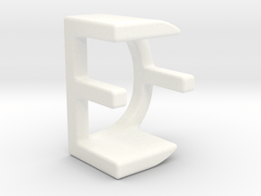 Two way letter pendant - DE ED in White Processed Versatile Plastic