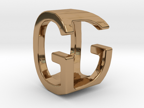 Two way letter pendant - DG GD in Polished Brass