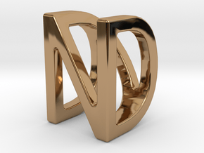 Two way letter pendant - DN ND in Polished Brass