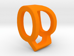 Two way letter pendant - DQ QD in Orange Processed Versatile Plastic