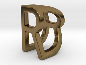 Two way letter pendant - DR RD in Polished Bronze