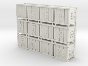 Crates (12 pcs) in White Natural Versatile Plastic