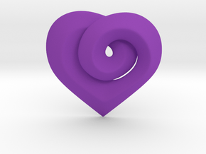 Twisted ☆ Heart Pendant  in Purple Processed Versatile Plastic