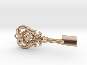 Shapeways Key in 14k Rose Gold Plated Brass
