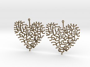 Heart Earrings in Natural Bronze