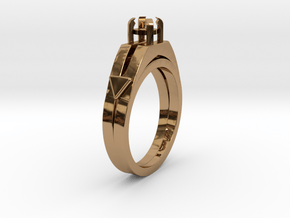 Ø0.877 inch-Ø22.29 Mm Diamond Ring Ø0.208 inch-Ø5. in Polished Brass