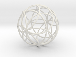 3D 200mm Orb of Life (3D Seed of Life) in White Natural Versatile Plastic