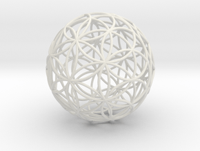 3D 50mm Orb of Life (3D Flower of Life)  in White Natural Versatile Plastic