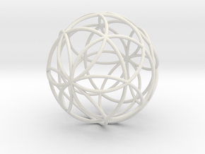 3D 88mm Orb of Life (3D Seed of Life)  in White Natural Versatile Plastic