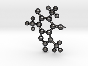 Caffeine Molecule  in Polished and Bronzed Black Steel