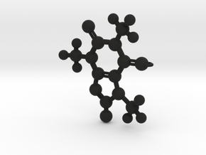 Caffeine Molecule  in Black Natural Versatile Plastic