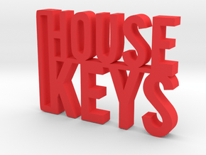 House Keys Key Chain in Red Processed Versatile Plastic