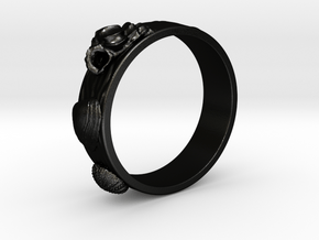 Sea Shell Ring 1 - US-Size 6 1/2 (16.92 mm) in Matte Black Steel