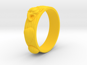 Sea Shell Ring 1 - US-Size 8 (18.19 mm) in Yellow Processed Versatile Plastic