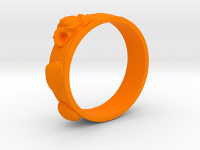 Sea Shell Ring 1 - US-Size 6 1/2 (16.92 mm) in Orange Processed Versatile Plastic