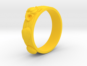 Sea Shell Ring 1 - US-Size 5 1/2 (16.10mm) in Yellow Processed Versatile Plastic